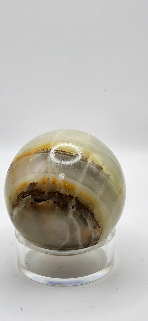 Striped calcite sphere 53mm, 2.1 inches 7.8 ounces