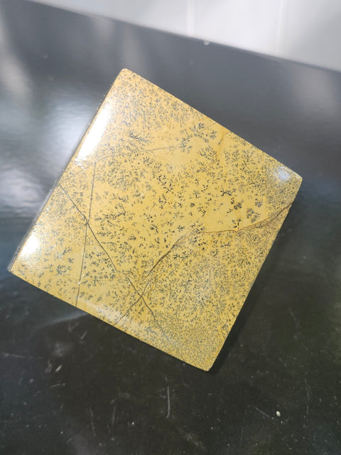 Yellow feather jasper balancing cube! 2.6 by 2.3 inches wide, 1.6 pounds