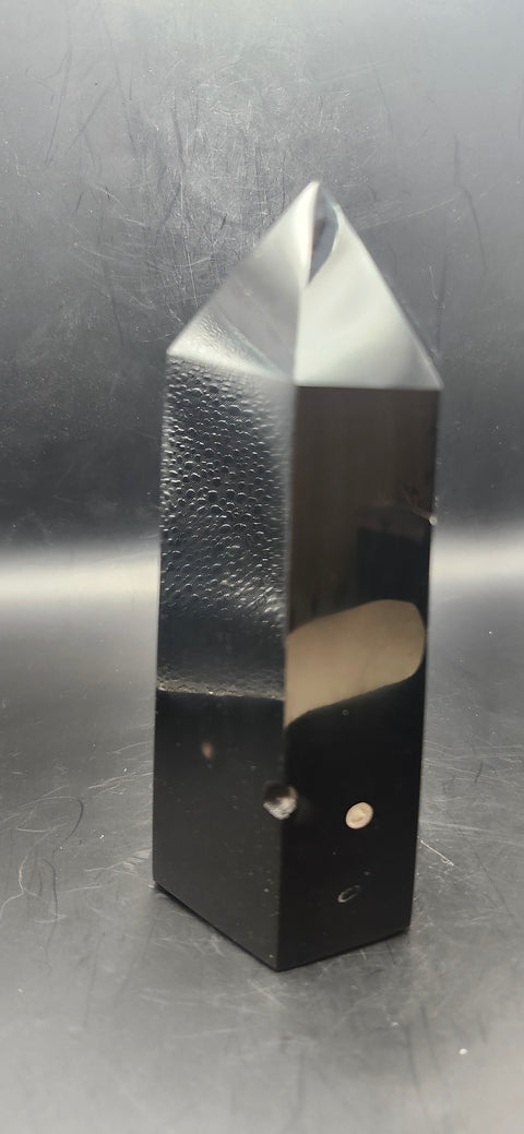 Large Black agate tower! 5.5 inches, 1.2 pounds