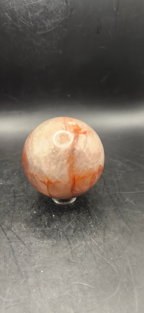 Fire quartz sphere! 5.7 ounces, 48.4mm, 1.9 inches