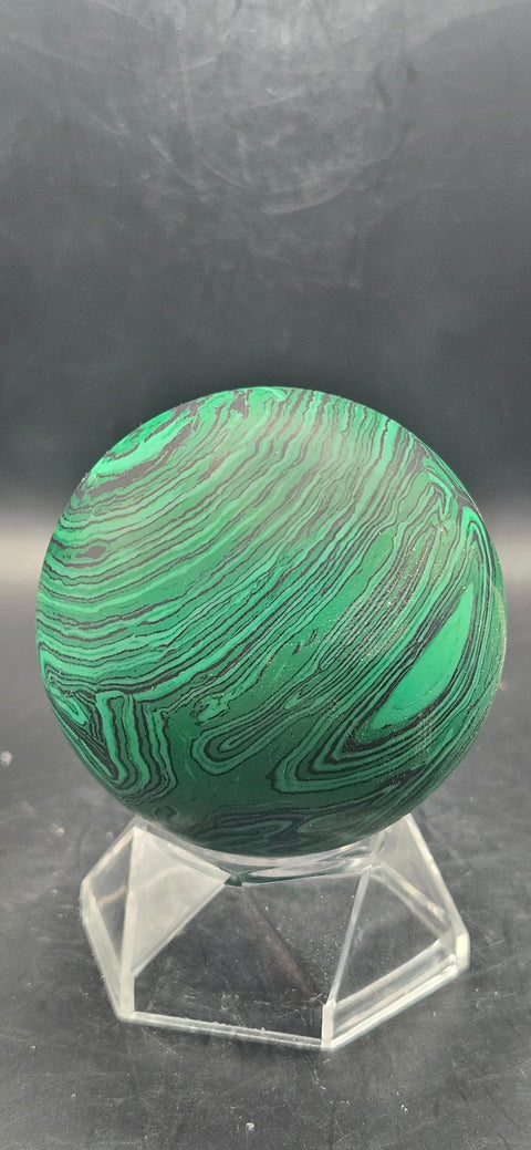 Malachite sphere! 61.5mm, 2.4 inches, 9.2 ounces!