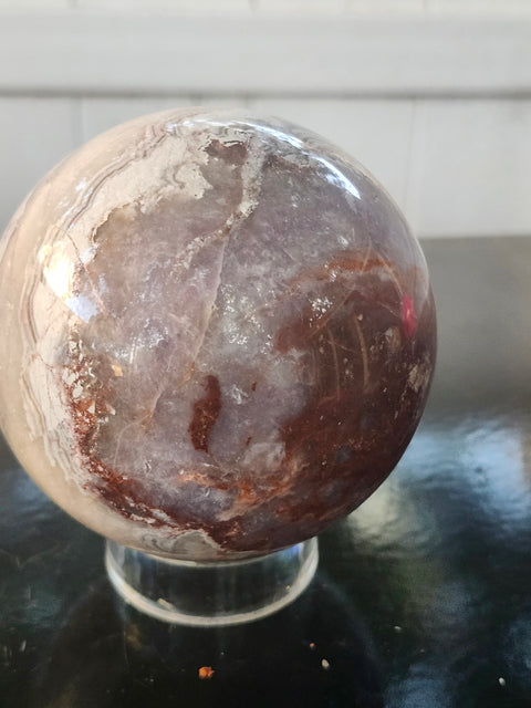 Amethyst lace agate sphere! 84mm, 3.3 inches, 1.14 pounds