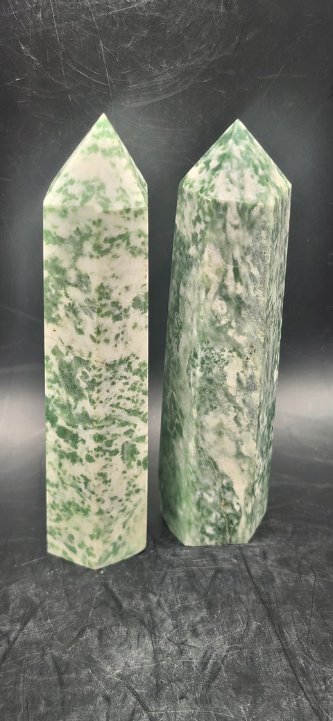 Tree agate tower! 3.5 inches, 3.8 ounces!