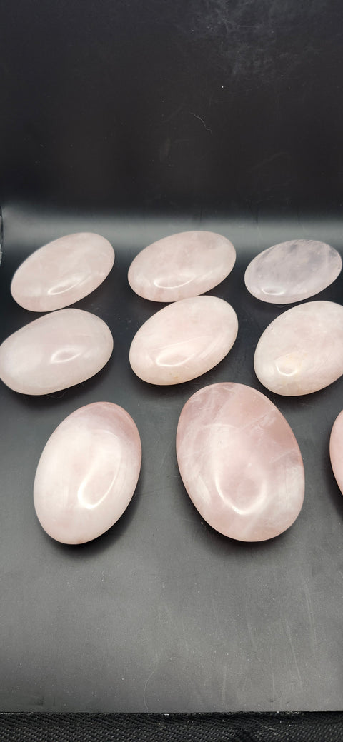 Rose quartz palm stone