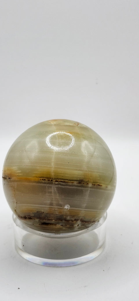 Striped calcite sphere 53mm, 2.1 inches 7.8 ounces