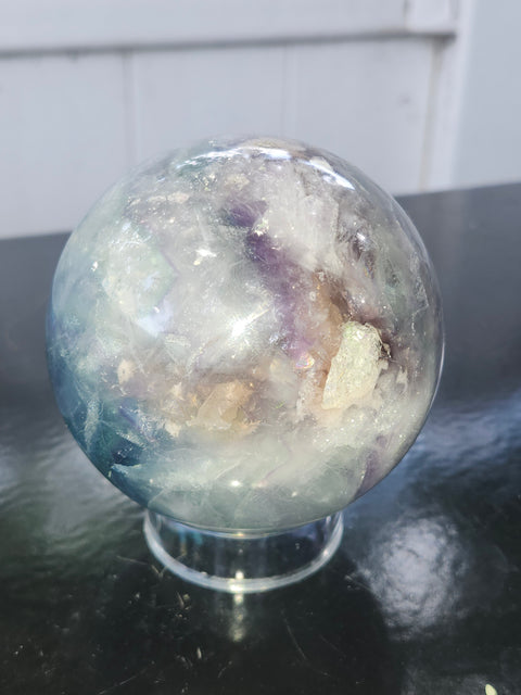 Florite sphere! 1.14 pounds, 79mm, 3.13 inches