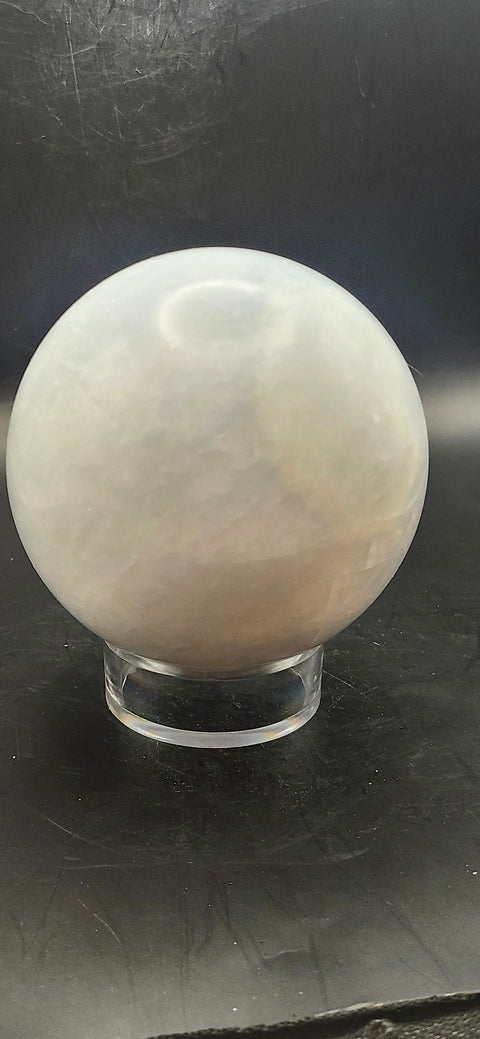 Blue calcite sphere! 80.6mm, 3.1 inches, 1.10 pounds!