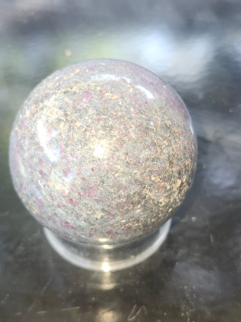 Ruby in kyanite sphere! 11 ounces, 54.5mm, 2.14 inches