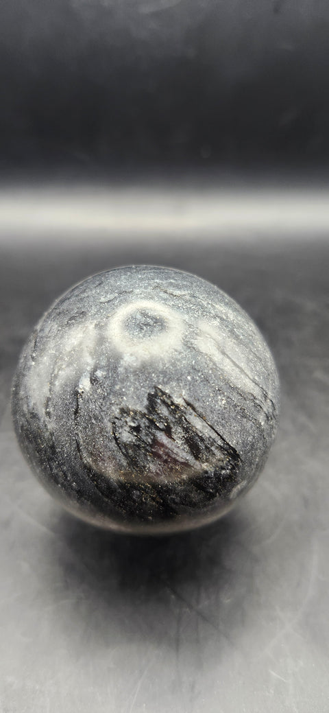 Black phantom quartz sphere! 51.4mm, 2 inches, 6.8 ounces