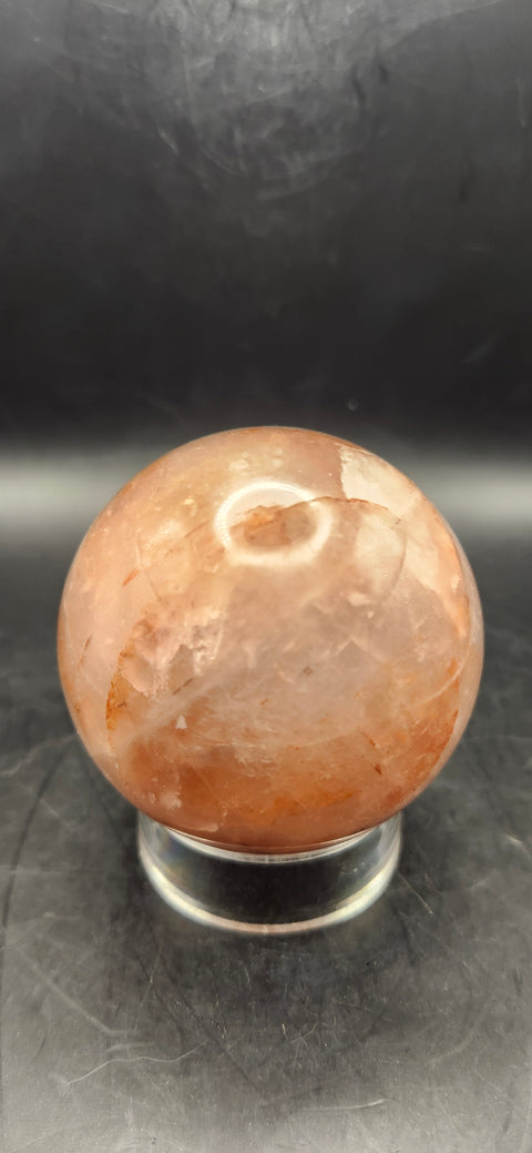 Fire quartz sphere! 62.7mm, 2.4 inches, 12.2 ounces