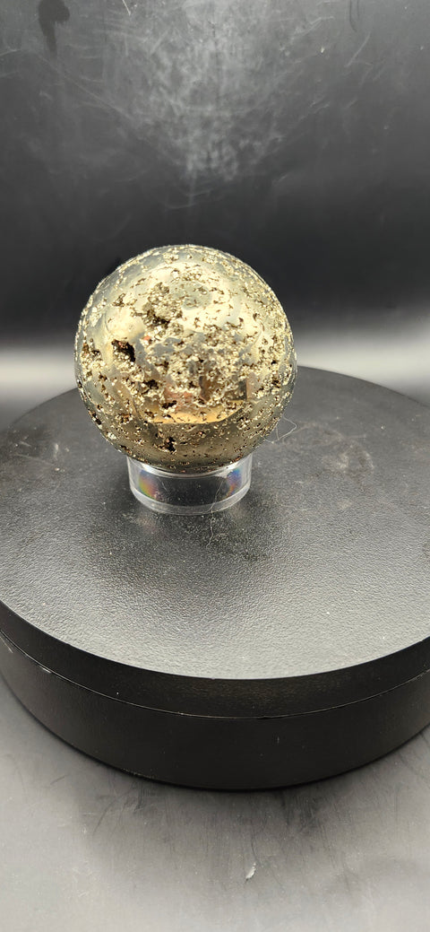 Pyrite sphere. 50.8mm, 2 inches, 9.5 ounces