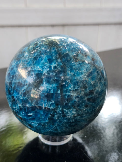 Blue apatite sphere! 3.2 inches, 81mm, 2.2 pounds