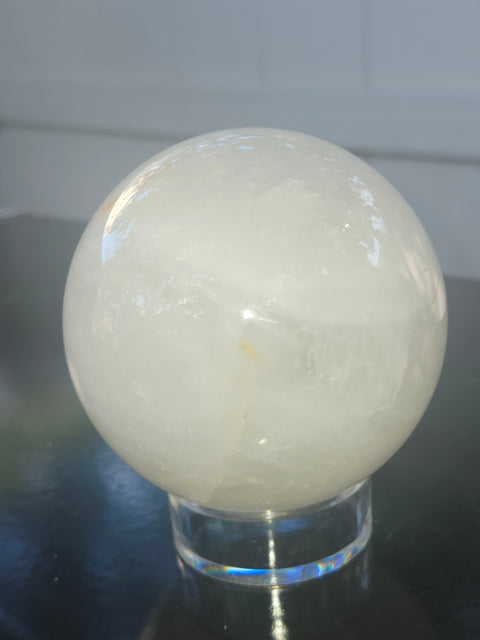 Clear quartz sphere! 1.7 pounds, 77mm, 3 inches