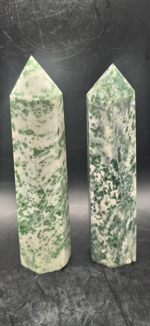 Tree agate tower! 3.5 inches, 3.8 ounces!
