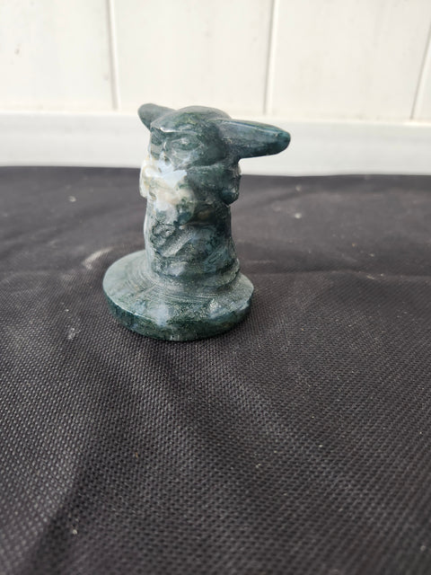 4.9 ounce, 2.75 inch moss agate yoda