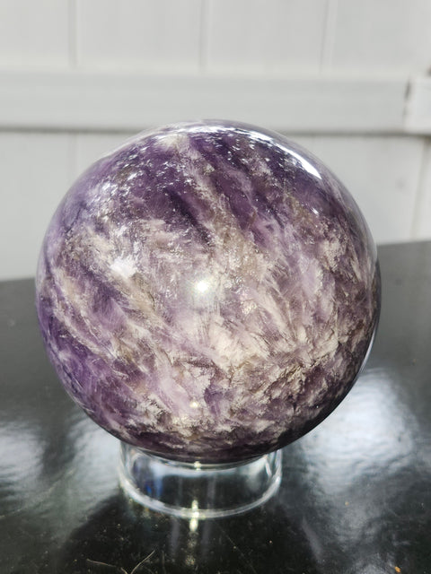 Dream amethyst sphere! 85.5mm, 3.36 inches, 1.15 pounds