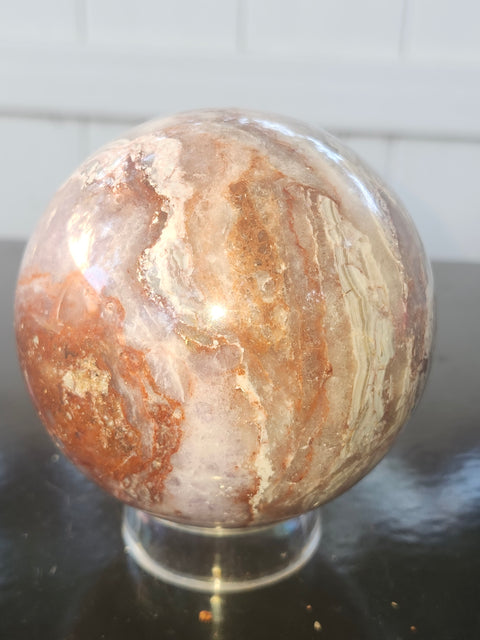 Amethyst lace agate sphere! 84mm, 3.3 inches, 1.14 pounds