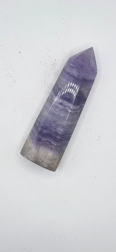 Striped purple florite tower! 3.5 inches, 3.6 ounces