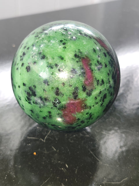 Ruby in zoisite sphere! 65mm, 2.55 inches, 1 pound