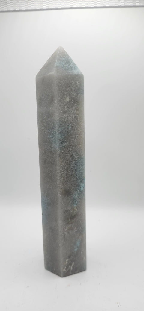 Blue and gray aventurine tower 10 ounces, 6 inches