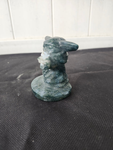 4.9 ounce, 2.75 inch moss agate yoda