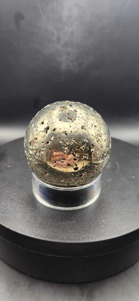 Pyrite sphere. 51.5mm, 2.02 inches, 11.2 ounces