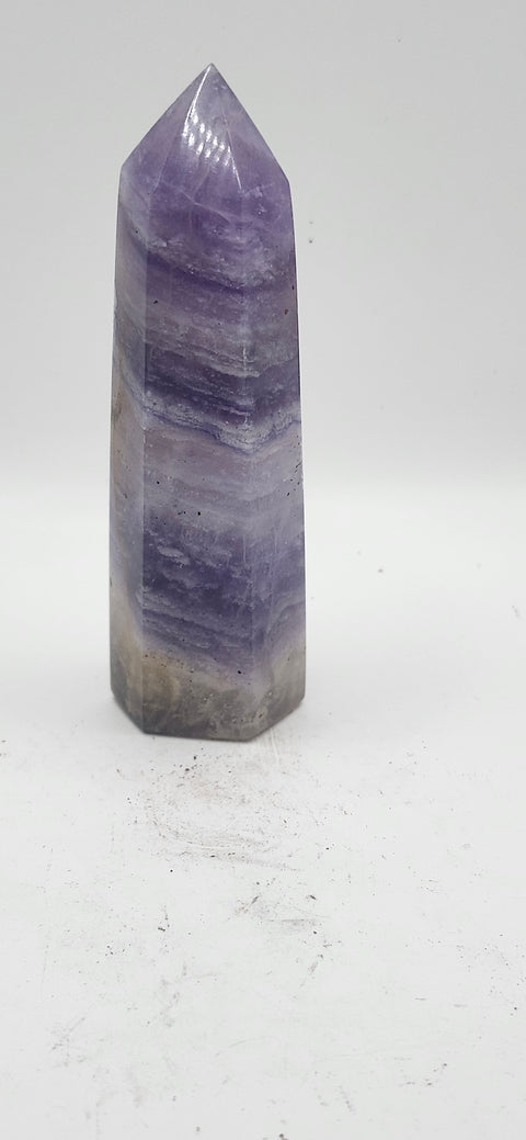 Striped purple florite tower! 3.5 inches, 3.6 ounces