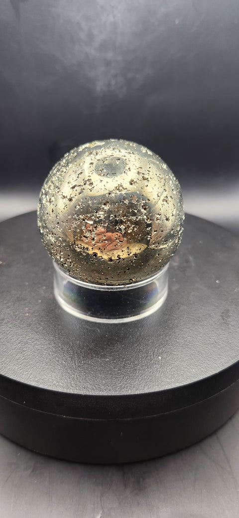 Pyrite sphere. 51.5mm, 2.02 inches, 11.2 ounces