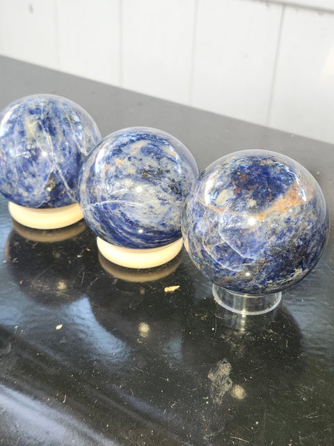 Sodalite sphere! 61mm, 2.4 inches, 11 ounces