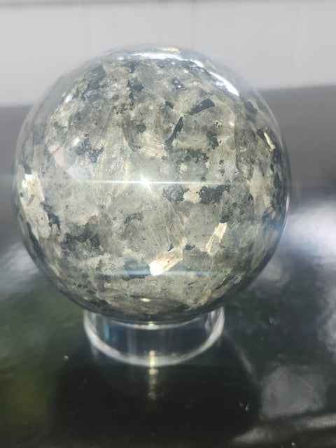 Larvikite sphere! 1.8 pounds, 78mm, 3 inches