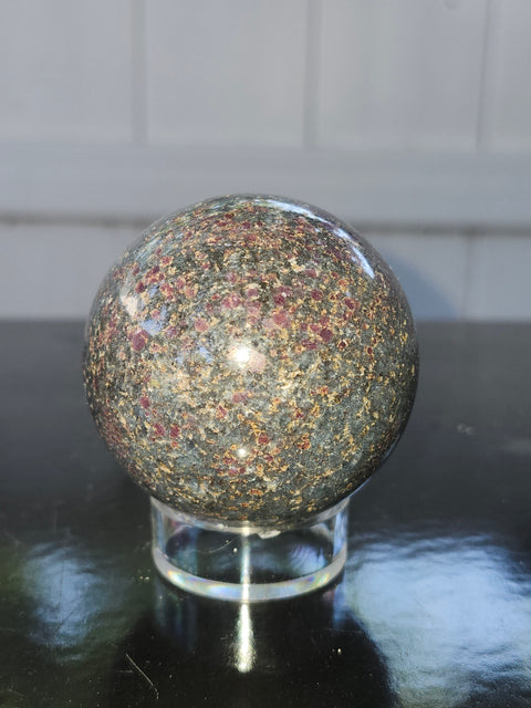 Ruby in kyanite sphere! 9 ounces, 51mm, 2.01 inches uv reactive