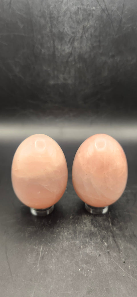 Rose quartz egg two pack! 3.3 ounces 1.9 inches each, 6.8 ounces total