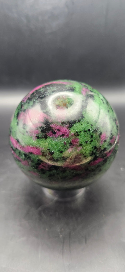 Ruby in zoisite sphere! 65.5mm, 2.57 Inches, 1 pound