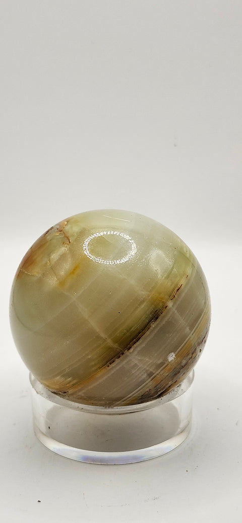 Striped calcite sphere 53mm, 2.1 inches 7.8 ounces