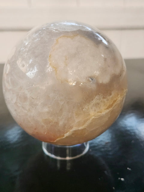 Flower agate sphere! 1.5 pounds, 75mm, 2.98 inches