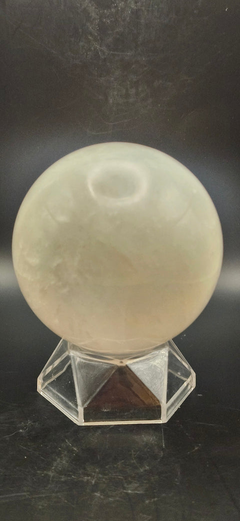 Clear quartz sphere. 68.4mm, 2.69, 15.8 ounces