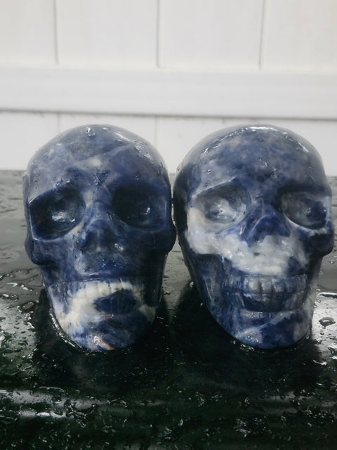 Sodalite skull!! 1 pound, 3.6 inches long, 2.7 tall, 2.3 wide