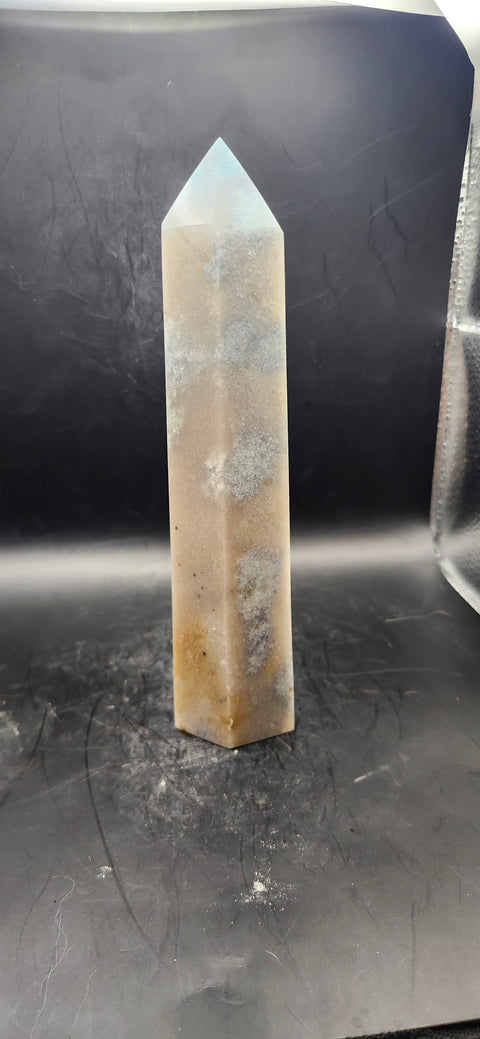 Blue, orange & green aventurine tower! 7.5 inches tall, 1.2 pounds