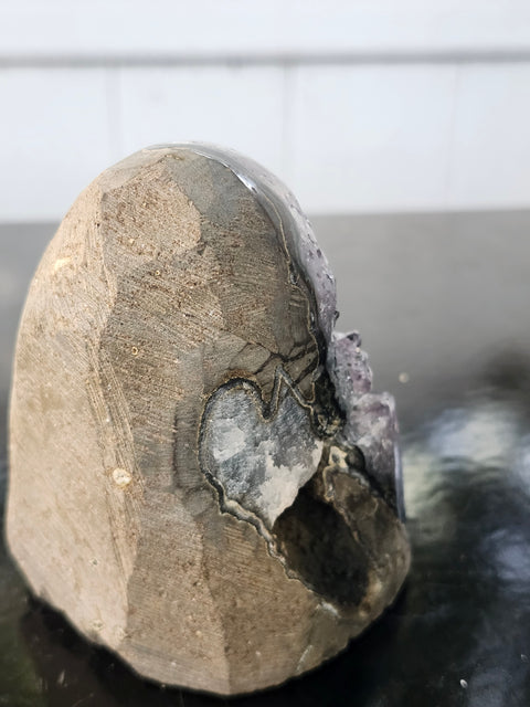 Amethyst cut base free form! 1.1 pounds, 3.7 inches tall, 3.1 wide