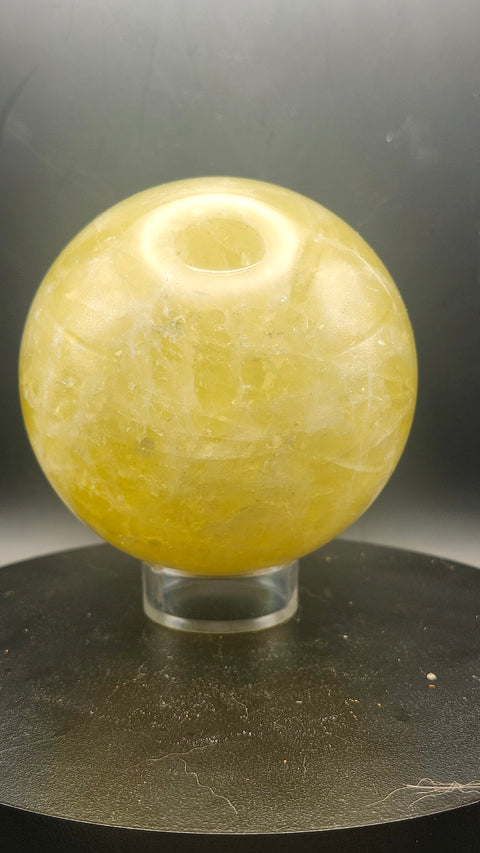 Citrine sphere 76.8mm, 3.02 inches, 1.5 pounds