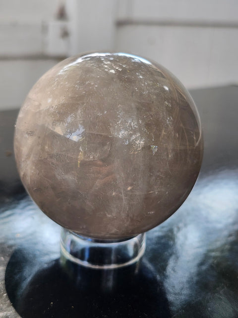 Black moonstone sphere! 63mm, 2.5 inches, 12.8 ounces