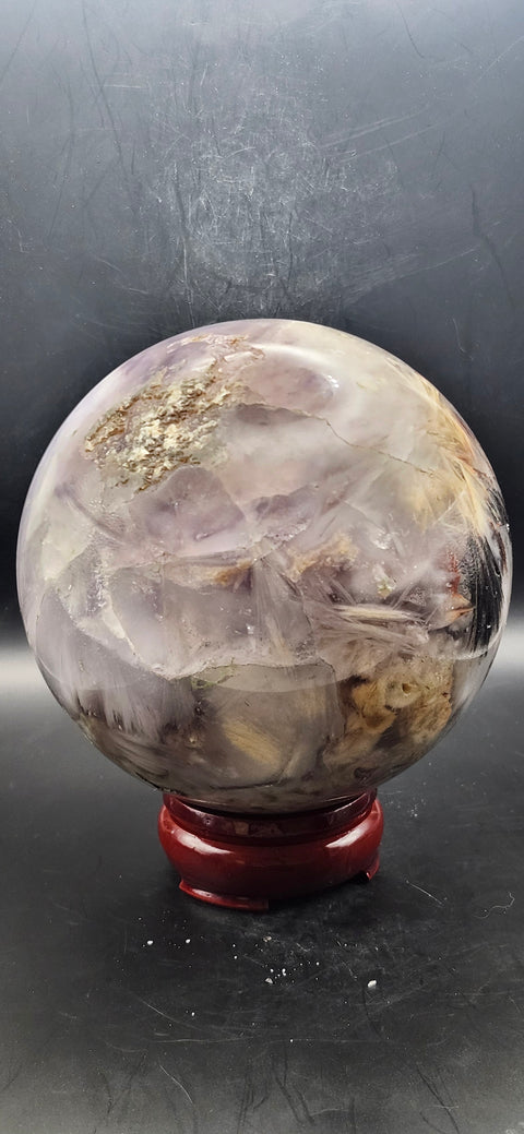 Massive druzy agate sphere! 4.14 pounds, 109mm, 4.2 inches