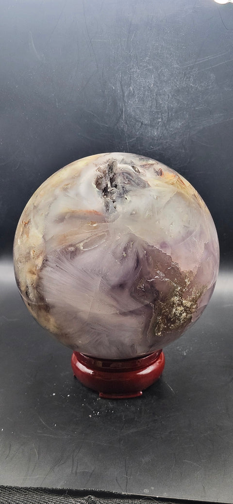 Massive druzy agate sphere! 4.14 pounds, 109mm, 4.2 inches