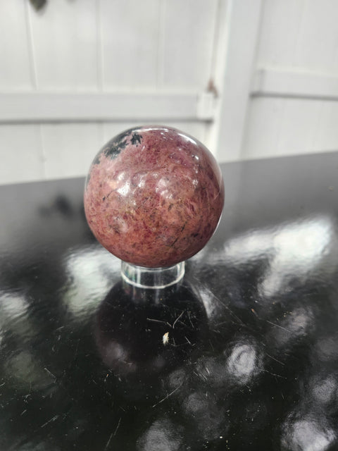 61.9mm, 2.44 inch rhodonite sphere! 1 pound