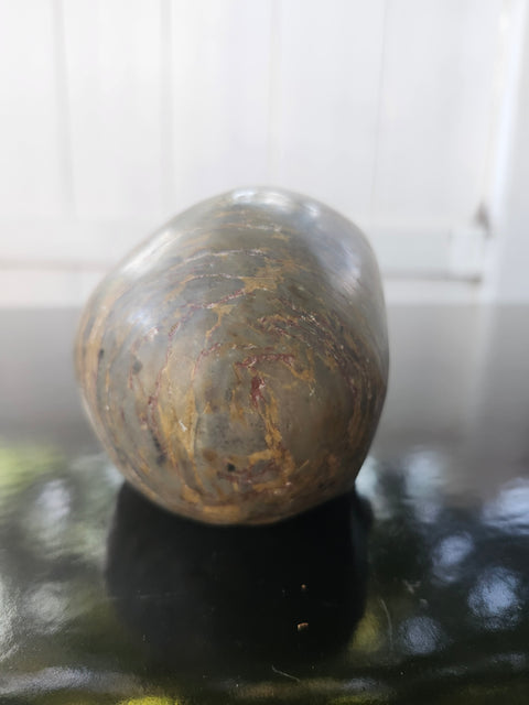 Green jasper skull, 1.4 pounds, 4 inches long, 3 inches tall, 3 inches wide