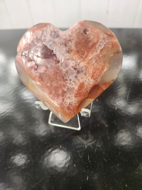 Snakeskin agate heart 5.6 ounce, 3.25 inch wide, 3 inch tall