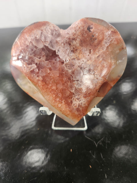 Snakeskin agate heart 5.6 ounce, 3.25 inch wide, 3 inch tall