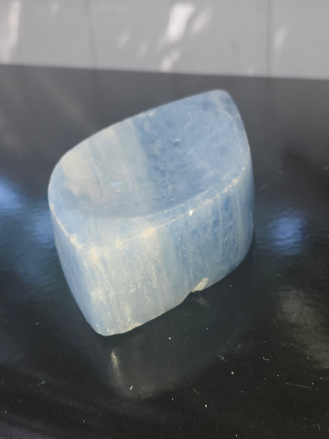 Blue calcite offering bowl/ soap dish! 14 ounces, 5 inches