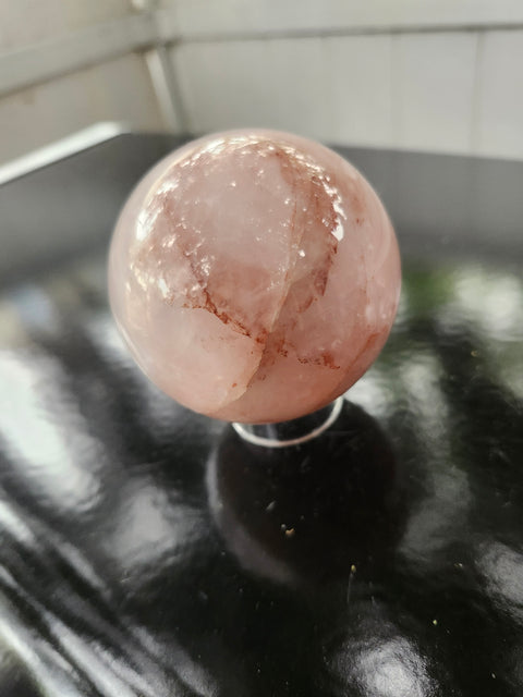 14.8 ounce, 66.8mm, 2.62 inch fire quartz sphere