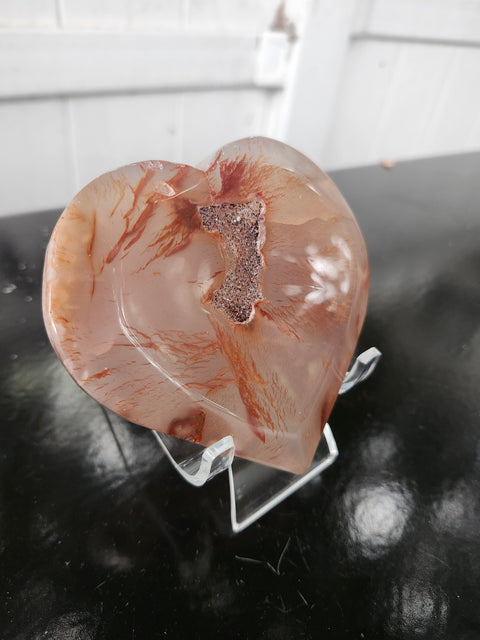 Druzy agate heart! 7 ounces, 3.5 inches
